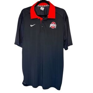 Nike  Ohio State Buckeyes Nike Elite
Coach Polo Black Dri-FIT Polo Shirt.